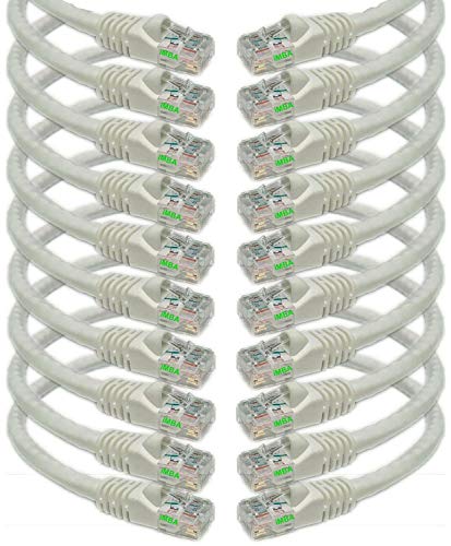 iMBAPrice 15 ‘ Cat5e Network Ethernet Patch Cable, 10 Pack, White (IMBA-CAT5-15WT-10PK)