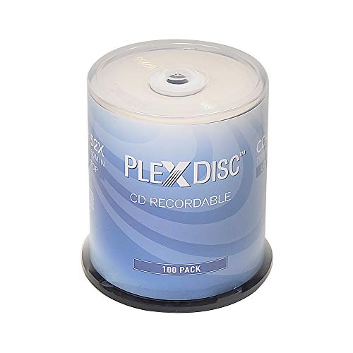 PlexDisc CD-R 700MB 80 Minute 52x Recordable – 100 Pack Cake Box (FFP) 631-805-BX, 100 Discs