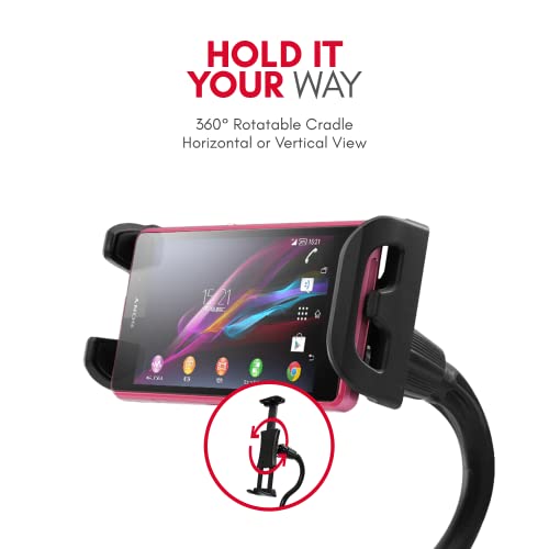 Macally Adjustable Gooseneck Tablet Holder & Phone Clip – Works with Phones & Tablets up to 8” – Flexible Phone Holder & Tablet Mount with Clip On Clamp for Desks up to 1.75” Thick (CLIPMOUNT),Black | The Storepaperoomates Retail Market - Fast Affordable Shopping