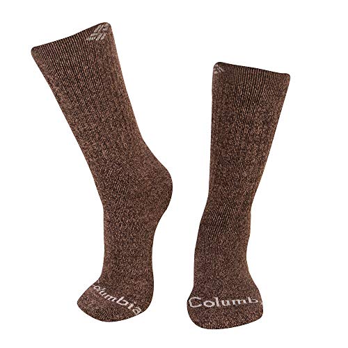 Columbia Mens Wool Thermal Crew Welt Logo Full Cushion Socks, 2-pack Lifestyle-socks, Charcoal, 10-13 US