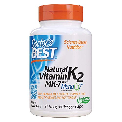 Doctor’s Best Natural Vitamin K2 Mk-7 with MenaQ7, 60 Count
