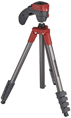 Manfrotto Compact Action Aluminium Tripod with Hybrid Head – Red