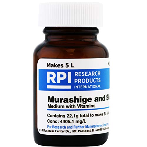 Murashige & Skoog MS Medium with Vitamins, 22 Grams of Powder, Makes 5 Liters of Solution