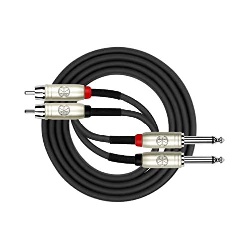 Kirlin Cable AP-403PR-06/BK – 6 Feet – Dual RCA to Dual 1/4-Inch Patch Cable