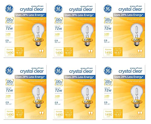 GE Lighting 78798 GE 78798-12 Bulb, 6 Count (Pack of 2), Crystal Clear, 12