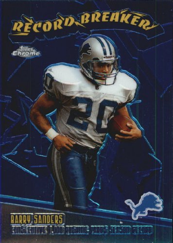 2003 Topps Chrome Record Breakers Football Card #RB1 Barry Sanders