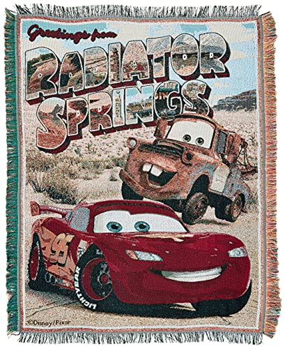 Disney-Pixar’s Cars, “Greetings from Radiator Springs” Woven Tapestry Throw Blanket, 48″ x 60″, Multi Color