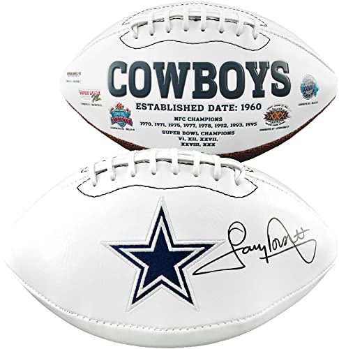 Tony Dorsett Dallas Cowboys Autographed White Panel Football – Autographed Footballs