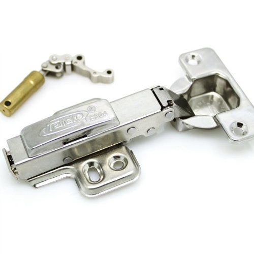 Temax SS304 Stainless steel Full Overlay Hydraulic Brass Buffer Nickel Kitchen Hinge Pack Of 2