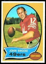 1970 Topps Football Card #130 John Brodie Excellent