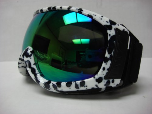 Motorcycle Motocross Off-road Ski Snowboard Race Goggles Black/White tinted Adult size