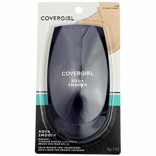 CoverGirl Aquasmooth SPF 20 Compact Foundation, 710 Classic Ivory, 0.4 Ounce