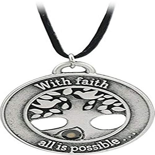 Cathedral Art (Abbey & CA Gift Mustard Seed, Includes 22-Inch Black Satin Cord, One Size, Tree of Faith Pendant