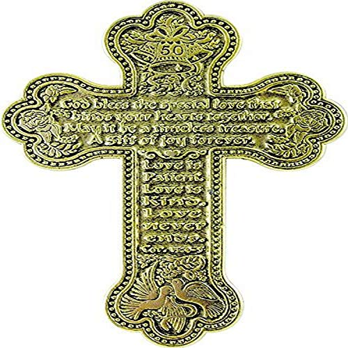 Cathedral Art (Abbey & CA Gift Gold Plated Message Cross, 5-1/2-Inch High, Multi