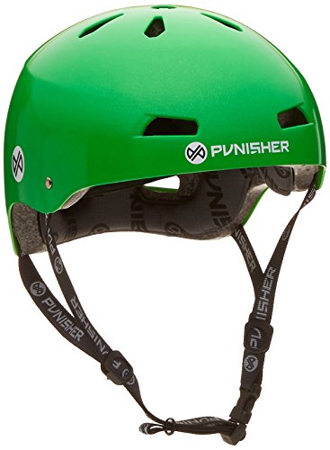 Punisher Skateboards Pro 13-Vent BMX Bike and Skateboard Helmet, Bright Neon Lime Green, Youth/Teen 9+, medium (9283)