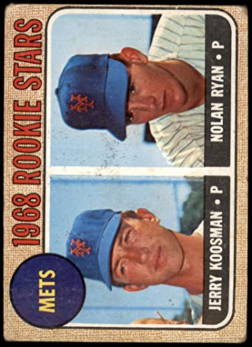 1968 Topps # 177 A Mets Rookies Nolan Ryan/Jerry Koosman New York Mets (Baseball Card) (Back is Gold in Color) FAIR Mets