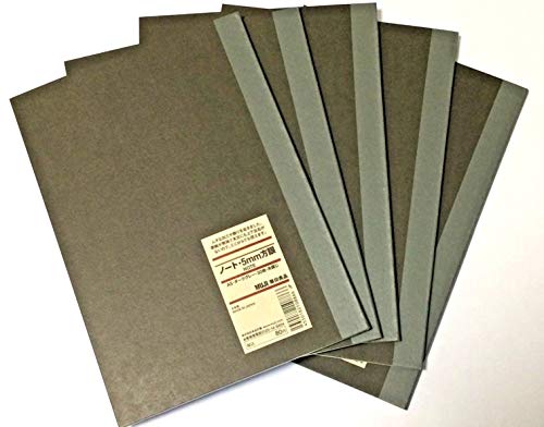 MUJI Notebook A5 5mm-grid 30sheets – Pack of 5books