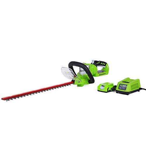 Greenworks 24V 22″ Cordless Hedge Trimmer, 2.0Ah Battery and Charger Included