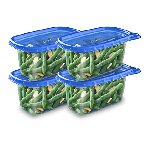Ziploc Food Storage Meal Prep Containers Reusable for Kitchen Organization, Smart Snap Technology, Dishwasher Safe, Mini Rectangle, 4 Count