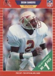 1989 Pro Set Football Rookie Card #486 Deion Sanders Mint
