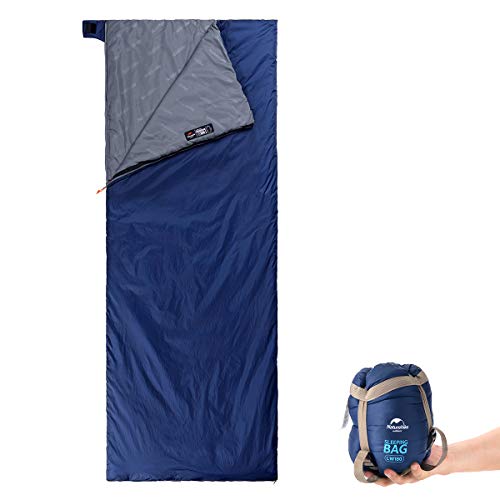 Naturehike Ultralight Sleeping Bag – Envelope Lightweight Portable, Waterproof, Comfort with Compression Sack – Great for 3 Season Traveling, Camping, Hiking (Dark Blue (Extra Large))