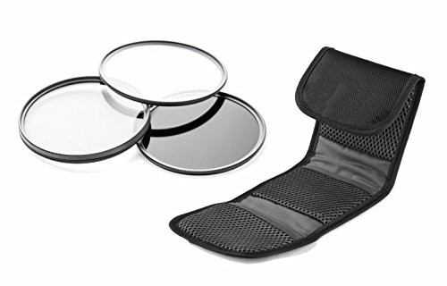 High Grade Multi-Coated, Multi-Threaded, 3 Piece Lens Filter Kit Compatible with Sony FDR-AX100