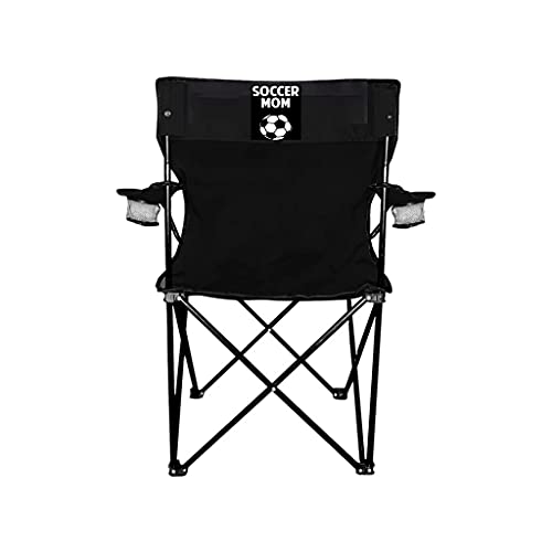 VictoryStore Outdoor Camping Chair – Soccer Mom Black Folding Camping Chair with Carry Bag
