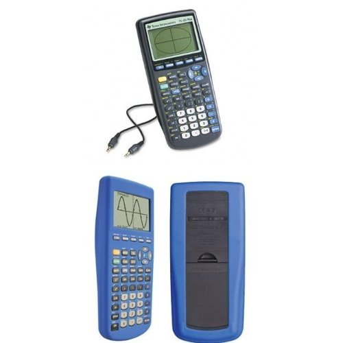 Texas Instruments TI-83 Plus Graphing Calculator with Guerrilla Silicone Case (Blue)