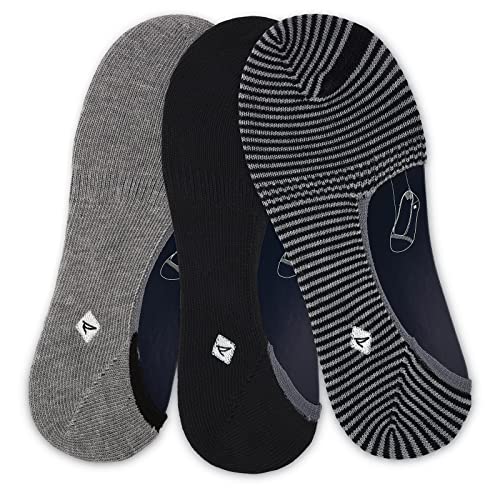 Sperry Top-Sider Men’s Skimmers Feed Stripe 3 Pair Pack Liner Socks, Black/Charcoal Heather, 10-13 (Shoe Size 6-12)