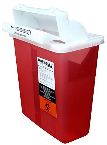 Oakridge 5 Quart – Sharps Disposal Container with Mailbox Style Lid