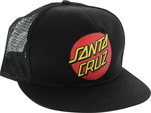 Santa Cruz Classic Dot Mesh Hat Adjustable Black Black Skate Hats