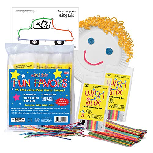 Party Favor Paks, Contains 15 Premium paks, 36 months to 1236 months, Each with 12 Wikki Stix and Activity Sheet, Made in The USA!