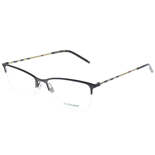 BURBERRY BE 1278 1012 Matte Brown Metal Semi-Rimless Eyeglasses 53mm