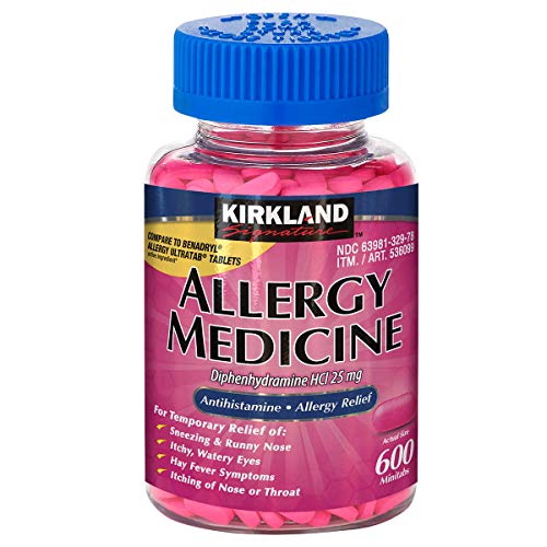 Kirkland Signature Allergy Medicine Diphenhydramine HCI 25 mg – 600 Tablets