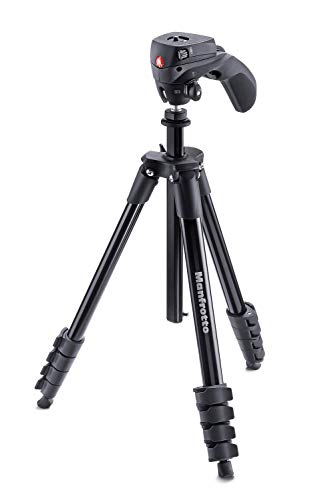 Manfrotto Compact Action Aluminium Tripod with Hybrid Head forEntry-Level DSLRs, Mirrorless up to 1.5kg Black