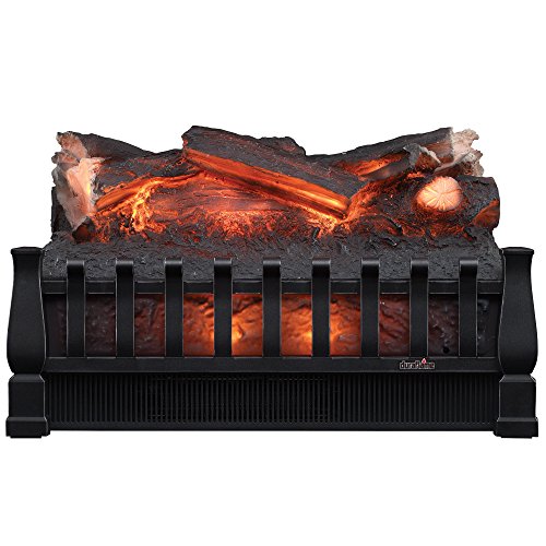 Duraflame DFI021ARU Electric Log Set Heater with Realistic Ember Bed and Logs, 20.5″ W x 8.66″ D x 12″ H, Black
