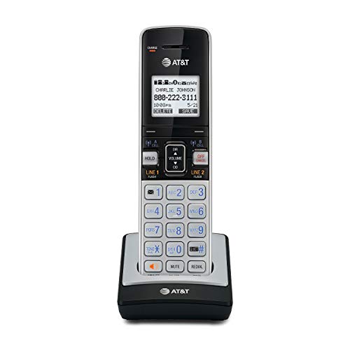 AT&T TL86003 Accessory Cordless Handset, Silver/Black | Requires AT&T TL86103 to Operate