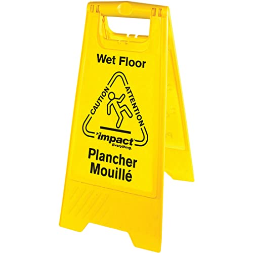 Impact Products English/Spanish Wet Floor Sign, Yellow, Black, 24.6″ x 1″ x 10.8″