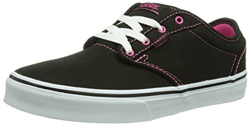 Vans Atwood Girl Shoes Canvas Black Pink Sneakers (11.0 Little Kid)
