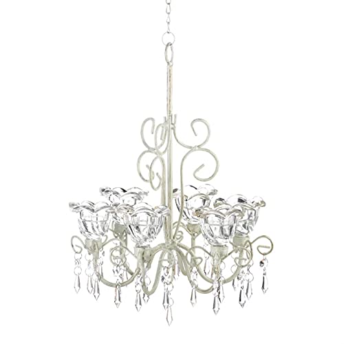 Zings & Thingz 57071441 Crystal Blossom Chandelier, White