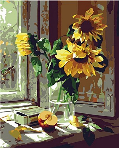 Colour Talk DIY Oil Painting, Paint by Number Kits – Warm Sunflower 16×20 Inch