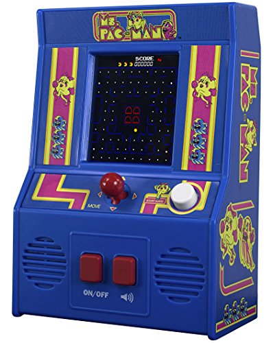Basic Fun Arcade Classics – Ms Pac-Man Retro Mini Arcade Game,Multicolor