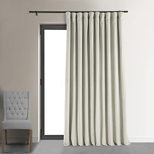 HPD Half Price Drapes Blackout Curtain Signature Velvet – Extra Wide VPCH-VET1219-120 (1 Panel), 100 X 120, Off White