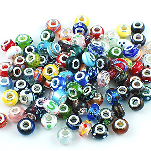 RUBYCA Murano Glass Beads Fit European Charm Bracelet Spacer by eART 50pcs Mix | The Storepaperoomates Retail Market - Fast Affordable Shopping