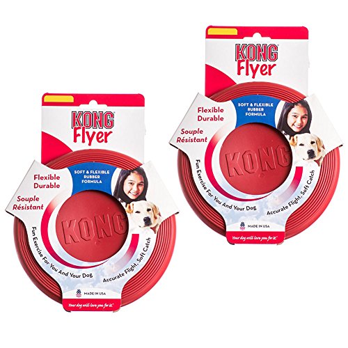 Kong Rubber Flyer, 2-Pack Small, Red
