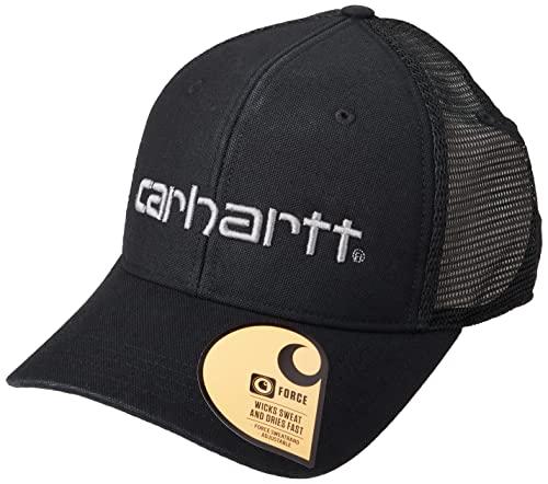 Carhartt Men’s Canvas Mesh-Back Logo Graphic Cap, Black, OS
