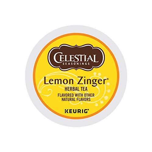 Celestial Seasonings Lemon Zinger Herbal Tea, Single-Serve Keurig K-Cup Pods, 72 Count