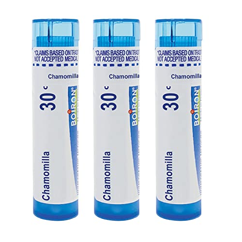 Boiron Chamomilla 30c to Alleviate Irritability, Restlessness, and Occasional Sleeplessness at Night – Pack of 3 (240 Pellets)
