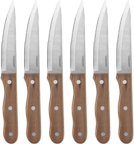 Cuisinart C55W-S6STK Advantage Cutlery 6-Piece Triple Rivet Walnut Steak Knife Set