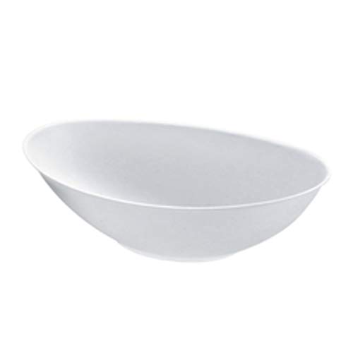 PacknWood 210BCHIC1500 Heavy-Duty Bowl Bio n’ Chic Oval White Sugarcane Bowl Made by 100% Sugarcane Fibres – 44oz 10.6 x 6.2’’ – 100pcs – Compostable and Biodegradable Salad